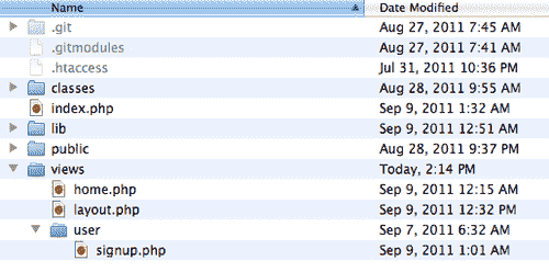 Time for action — organizing our user views