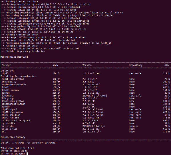 Install PHP 7.2 on CentOS 7
