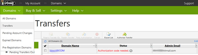 解决GoDaddy域名转入出现nocontactsfound@secureserver.net问题