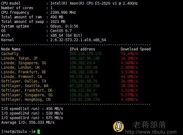 HOSTUS KVM 随时网络节点下载速度测试