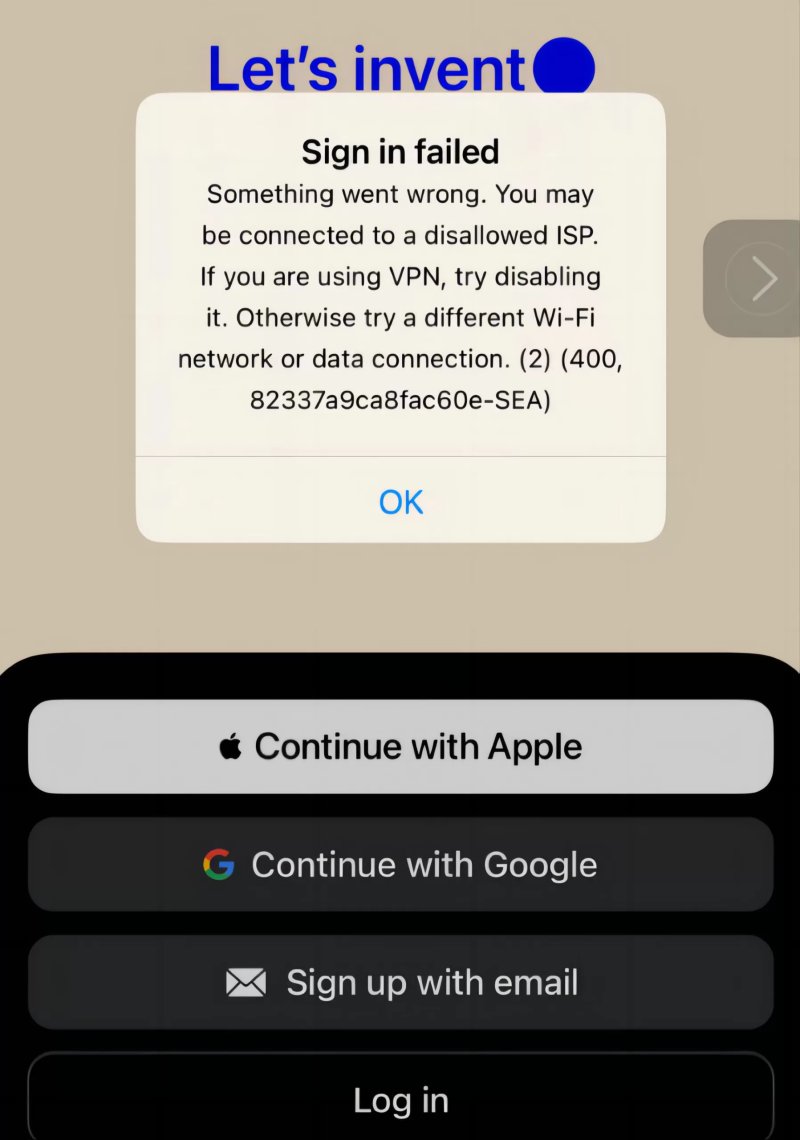 IOS手机app无法登录chatgpt