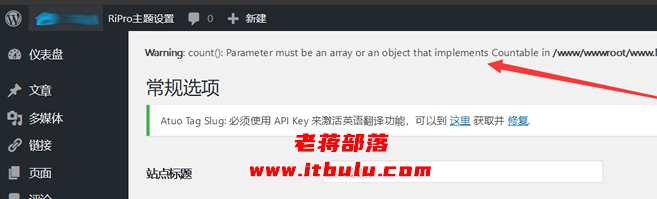 解决WordPress后台"Warning: count(): Parameter must be an array"