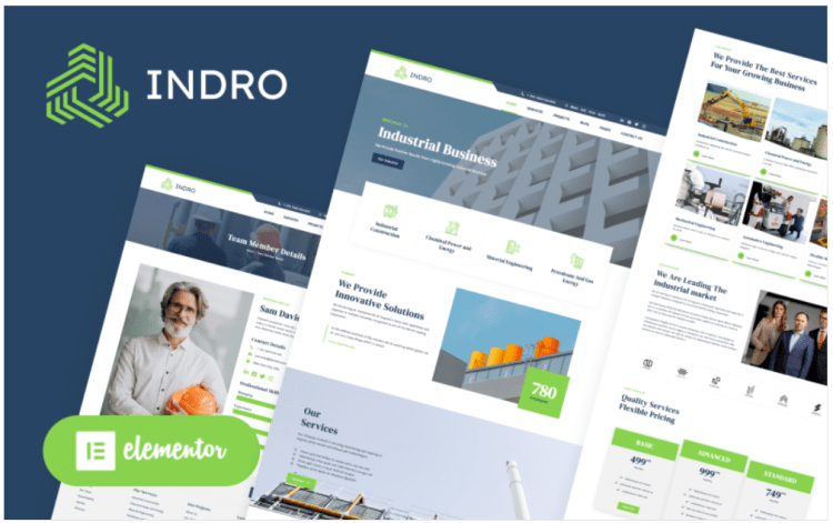 Indro -工业公司工厂WordPress主题