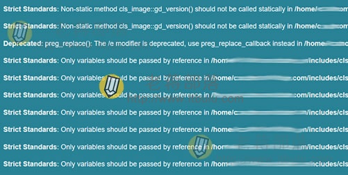 解决ECSHOP出现"Deprecated: preg_replace()"报错提示问题