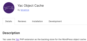 在 WordPress 插件市场安装 Yac Object Cache