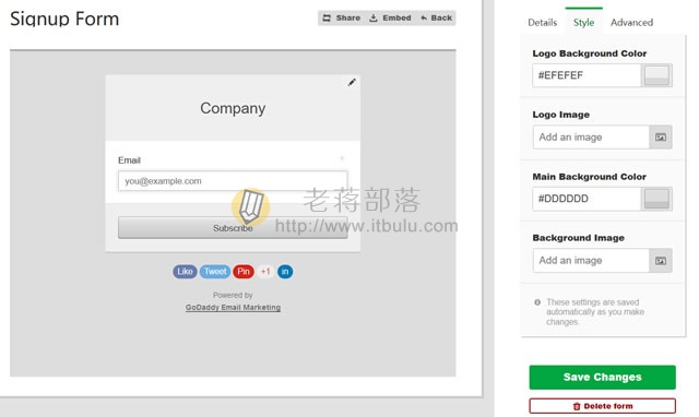 创建订阅表单
