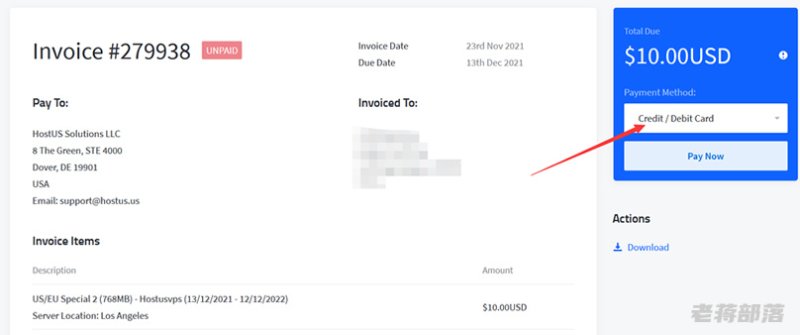 一台老款便宜HOSTUS VPS主机续费过程 想想还是续费