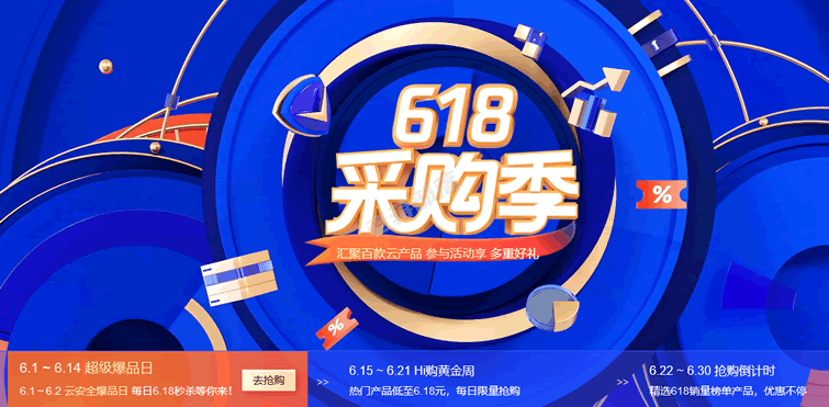 腾讯云618采购季活动开启 - 云服务器低至年付45元