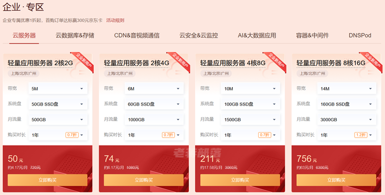 腾讯云新春促销-企业专区活动