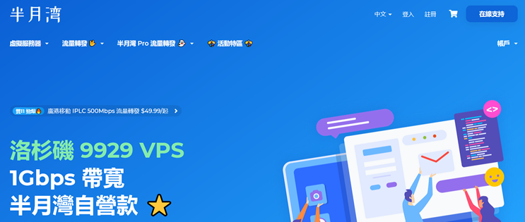 HMBCloud半月湾提供洛杉矶联通三网9929回程VPS 1Gbps带宽 年$59.99